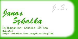 janos szkalka business card